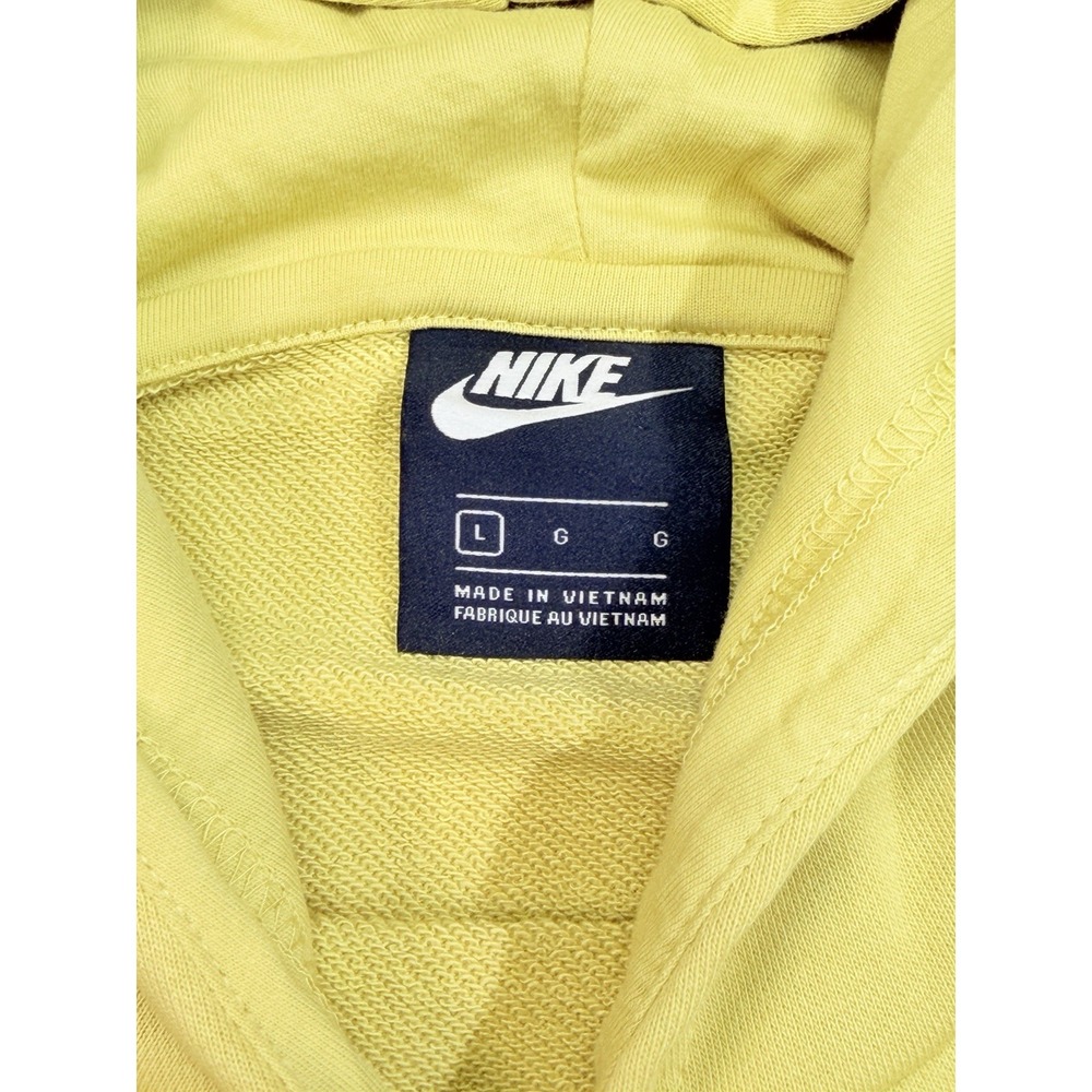 Nike Sportswear Floral Logo Cropped Hoodie Lemon Chiffon Yellow Women's L - Picture 4 of 7